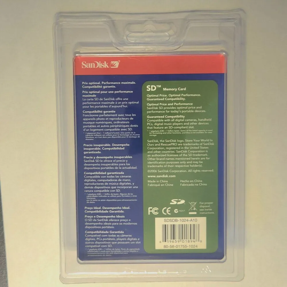SanDisk SD Card 1 GB Multi-Use Secure NEW Unopened Sealed Digital Storage